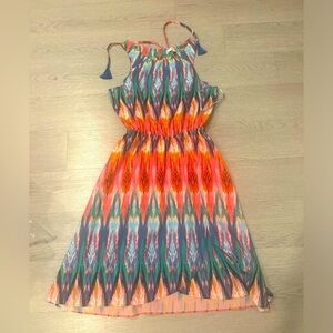 Arhleta Halter Tie Neck Colorful Geometric Print Size XS